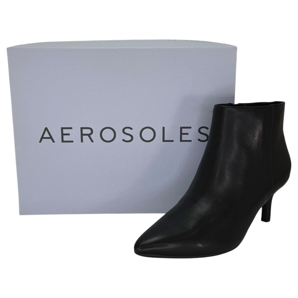 Aerosoles Edith Black Faux Leather Womens Booties Size 8.5M - Picture 14 of 14